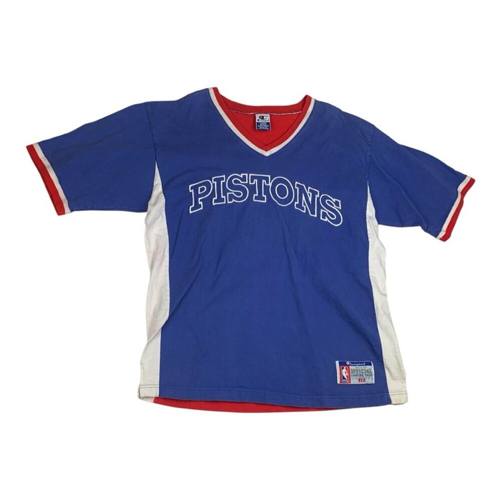 Champion Detroit Pistons mens size large NBA jersey vintage blue red basketball